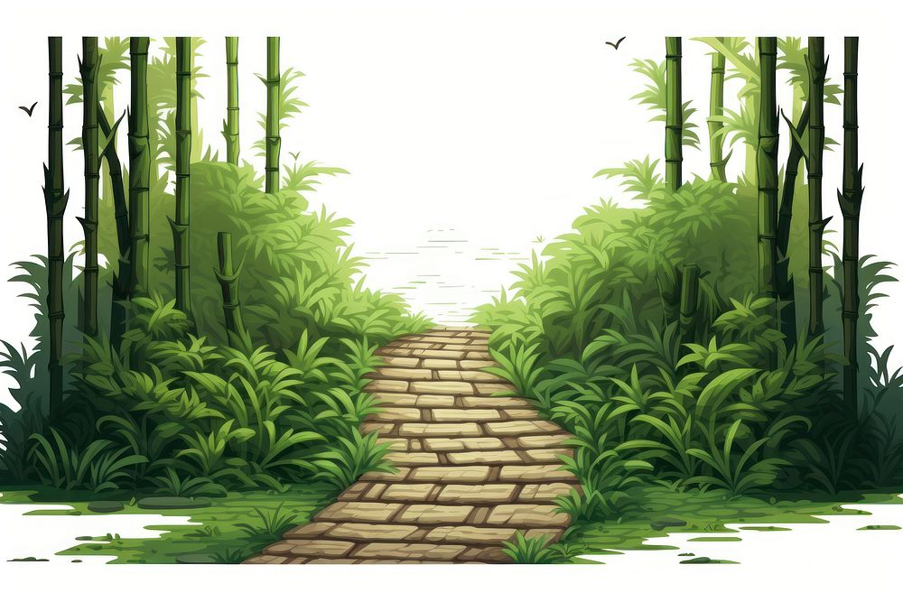 Bamboo pathway vegetation outdoors nature. AI generated Image by rawpixel.