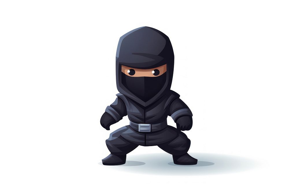 Cute ninja white background protection technology. AI generated Image by rawpixel.