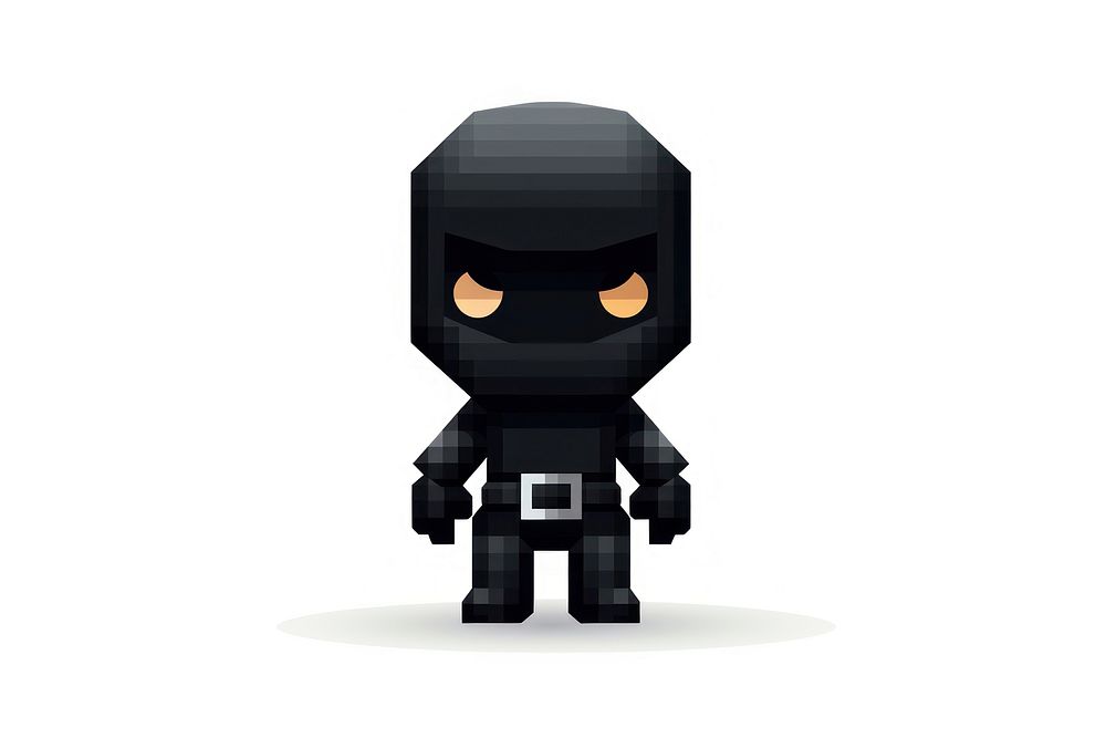 Cute ninja white background technology protection. AI generated Image by rawpixel.