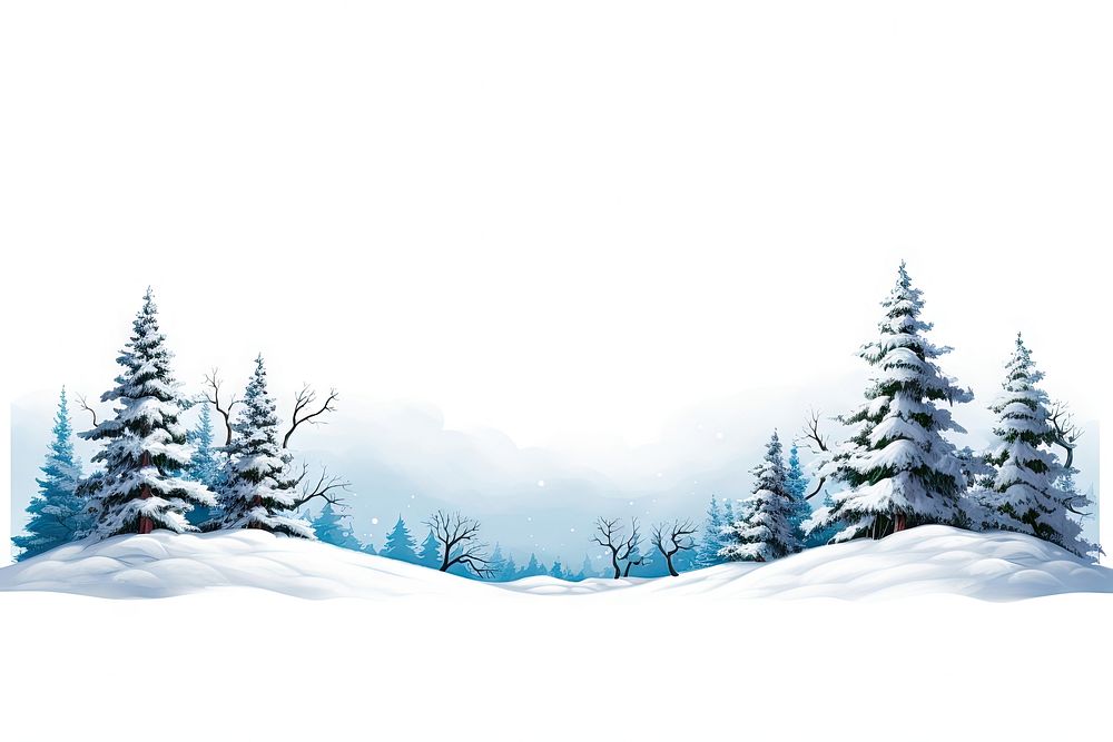 Snow winter landscape tree outdoors nature. AI generated Image by rawpixel.