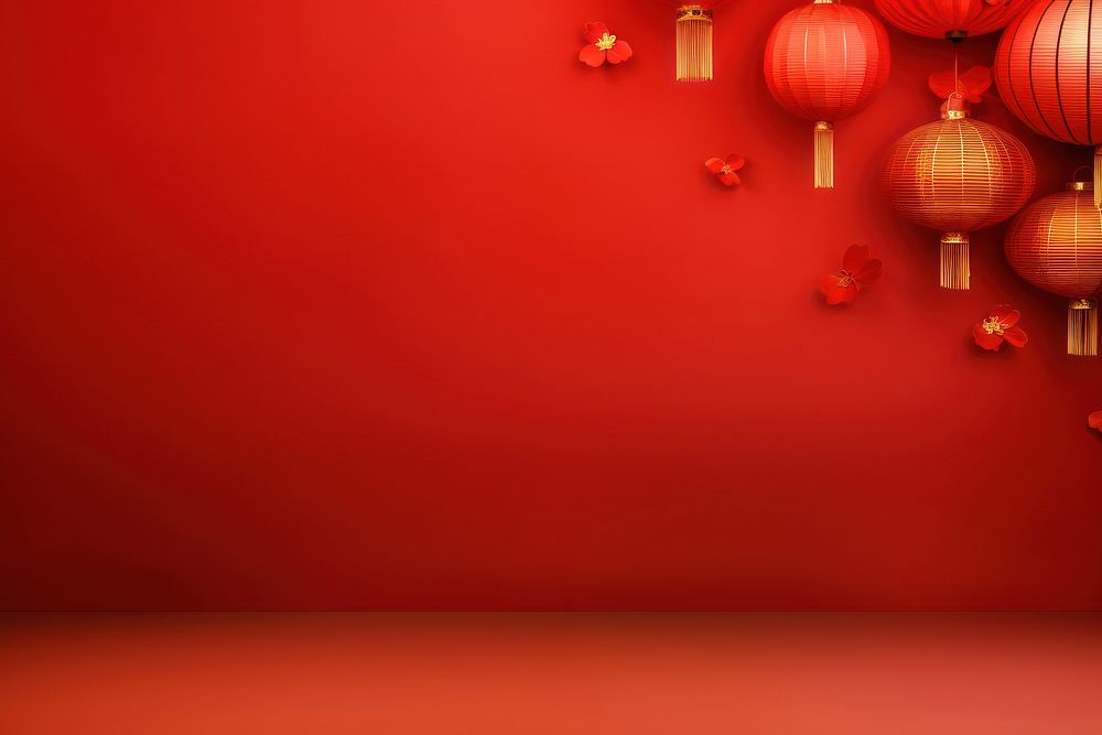Chinese red backgrounds lantern. AI generated Image by rawpixel.