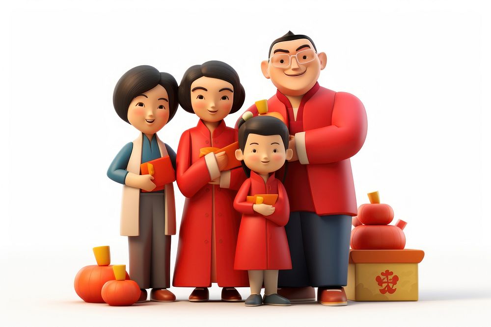 Chinese new year family cute toy. AI generated Image by rawpixel.