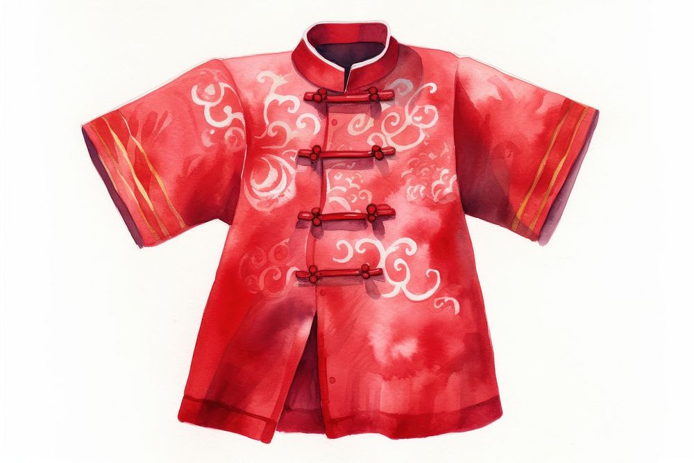 Chinese family wear red tee fashion white background celebration. AI generated Image by rawpixel.