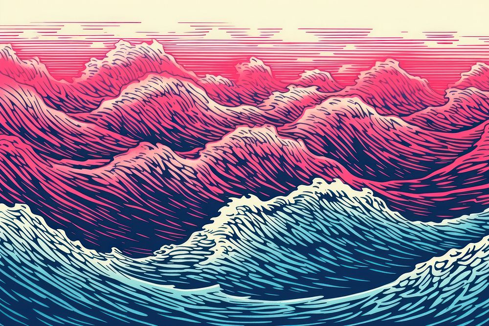Waves backgrounds pattern nature. AI generated Image by rawpixel.