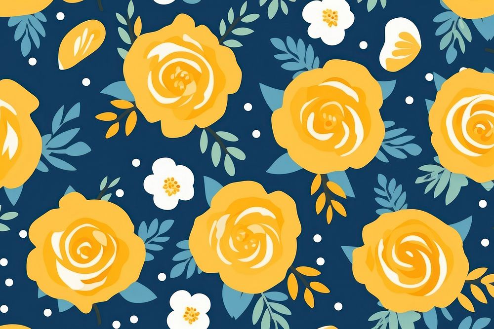 Yellow rose pattern backgrounds flower. AI generated Image by rawpixel.