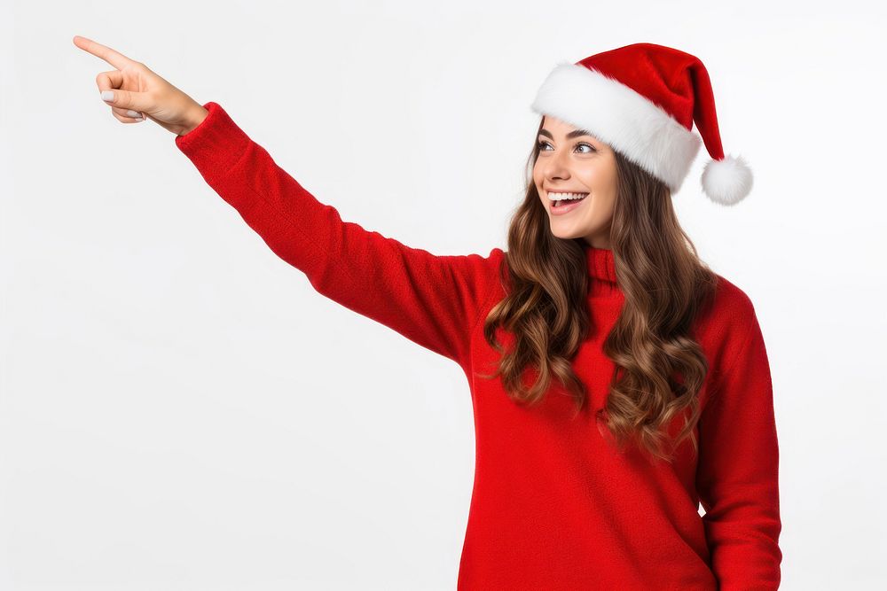 Santa Claus outfit happiness christmas pointing. AI generated Image by rawpixel.