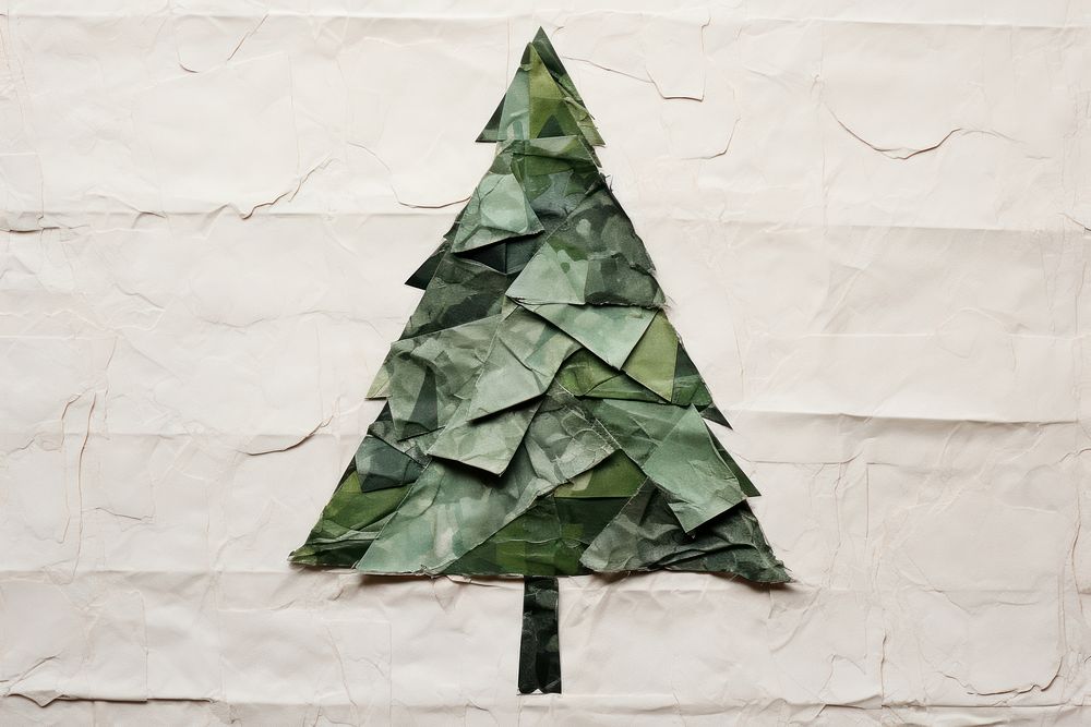Christmas tree paper origami plant. AI generated Image by rawpixel.