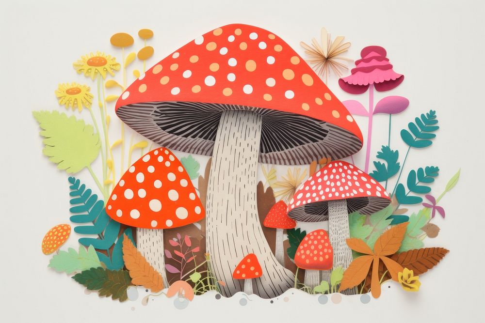Mushroom art drawing fungus. AI generated Image by rawpixel.