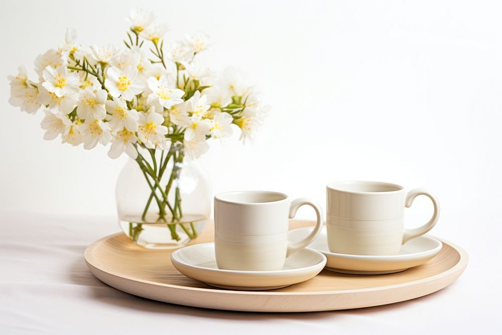 Flower coffee cup saucer. 
