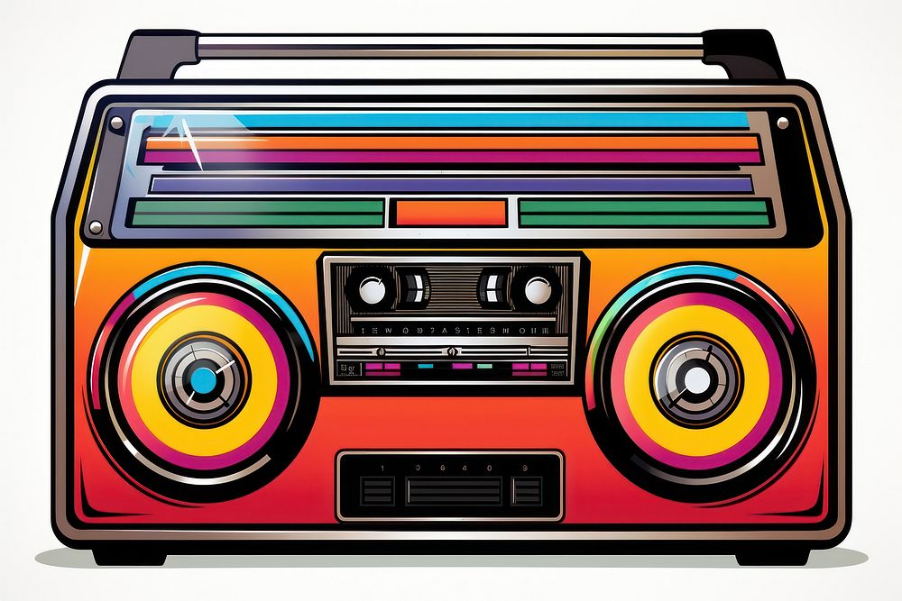 Sticker electronics stereo radio. AI generated Image by rawpixel.