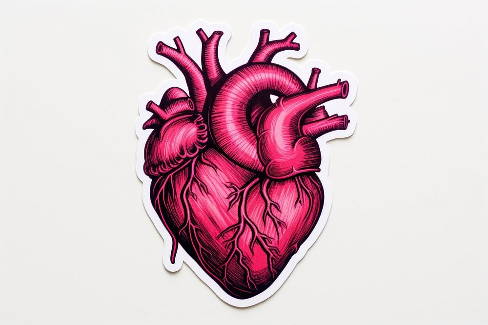 Sticker heart pink representation. AI generated Image by rawpixel.