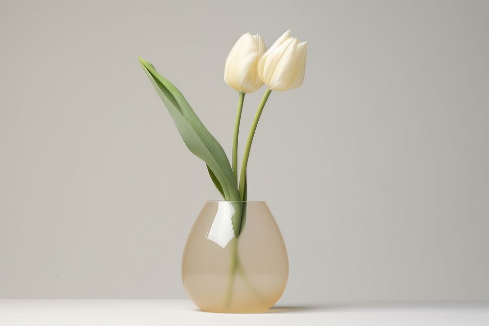Tulip vase flower glass. AI generated Image by rawpixel.