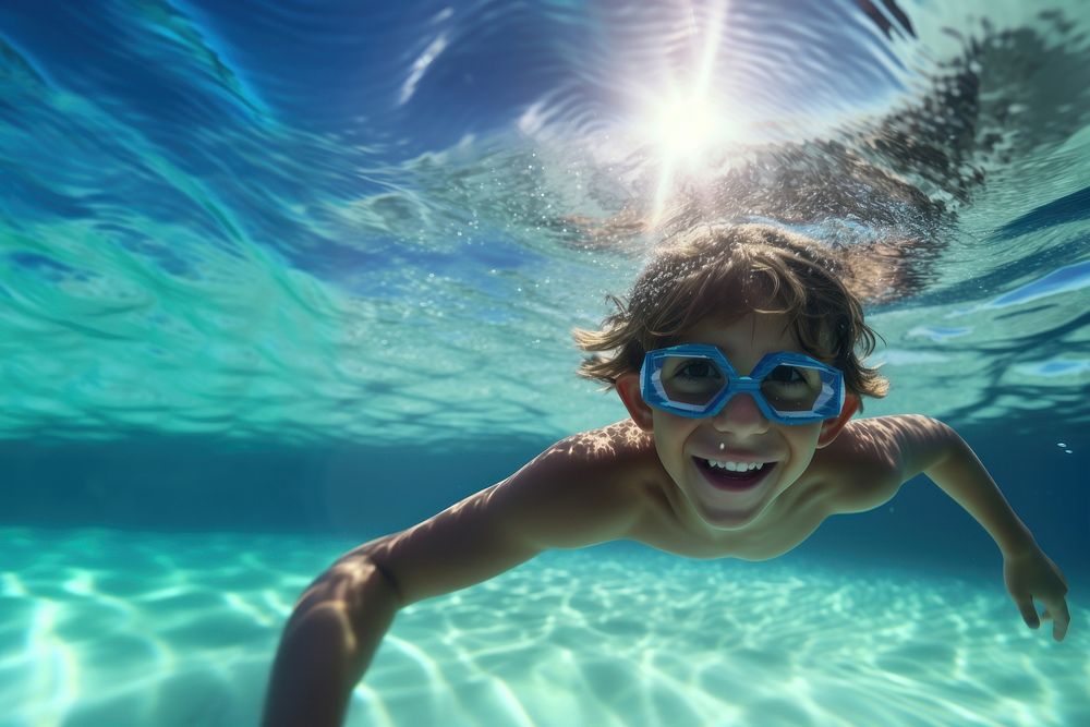 Summer underwater swimming recreation. AI generated Image by rawpixel.