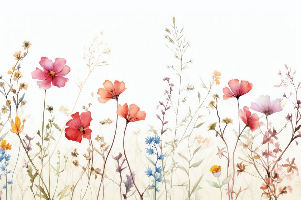 Flower border backgrounds blossom pattern. AI generated Image by rawpixel.