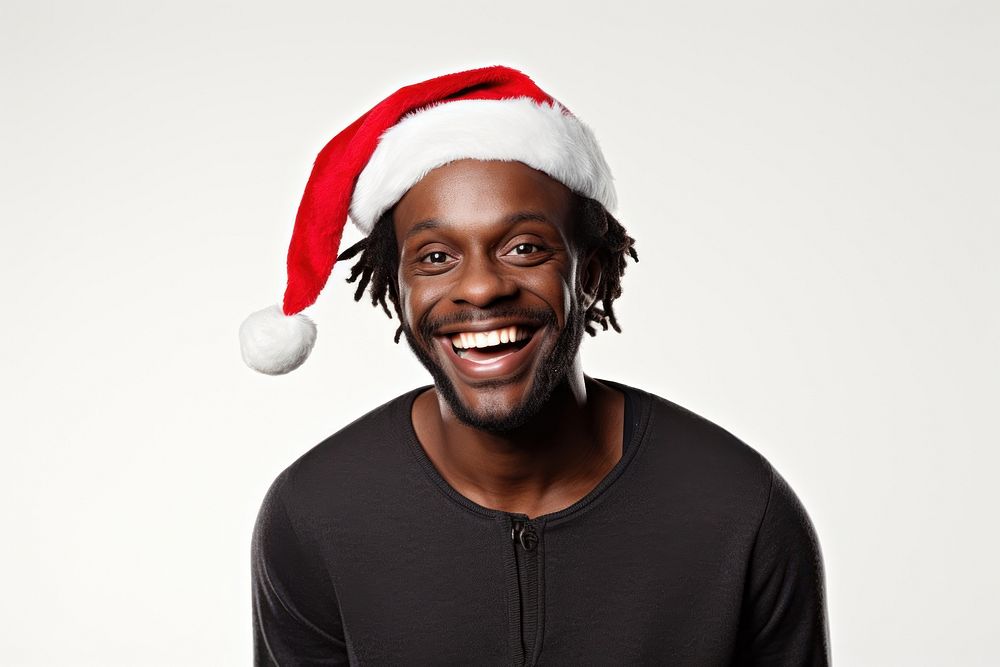 Santa Claus hat portrait laughing smiling. AI generated Image by rawpixel.