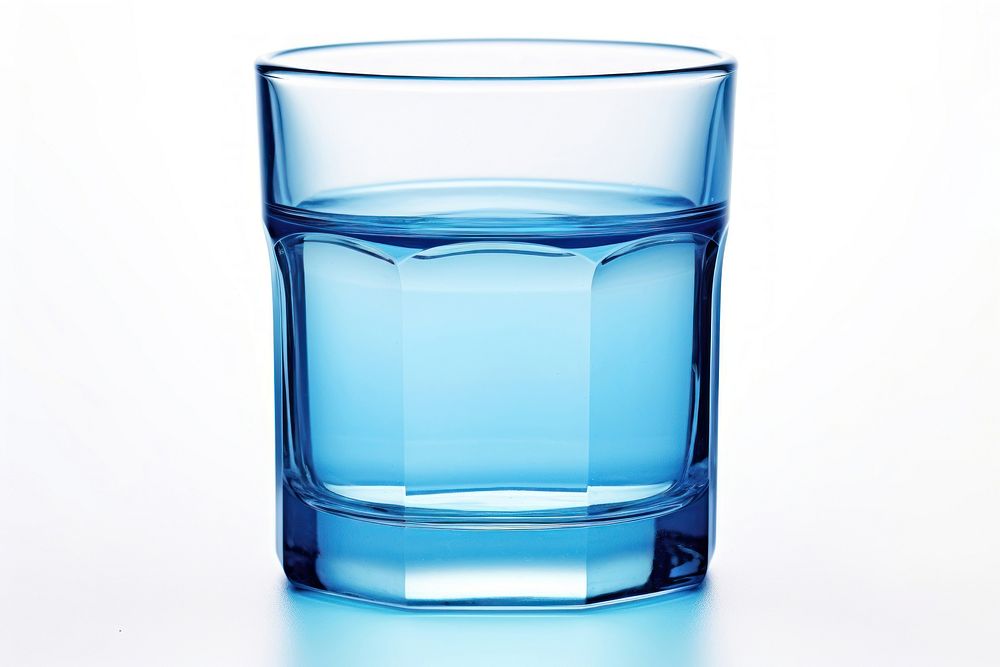 Glass blue white background refreshment. AI generated Image by rawpixel.