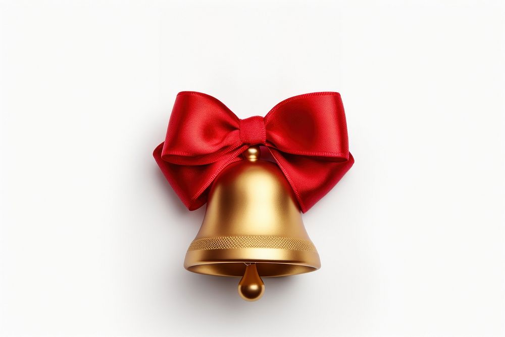 Christmas golden bell christmas ribbon red. AI generated Image by rawpixel.