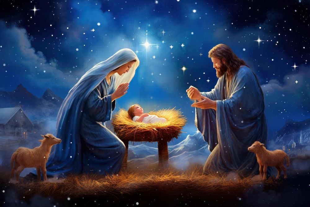 Nativity Christmas christmas night star | Premium Photo Illustration ...