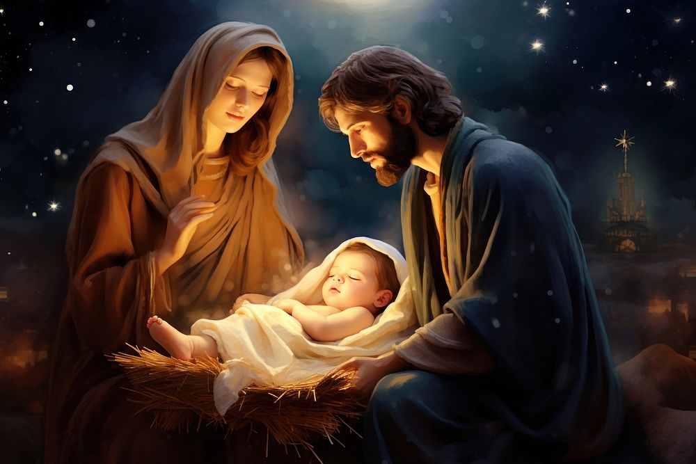 Nativity Christmas christmas adult baby | Premium Photo Illustration ...