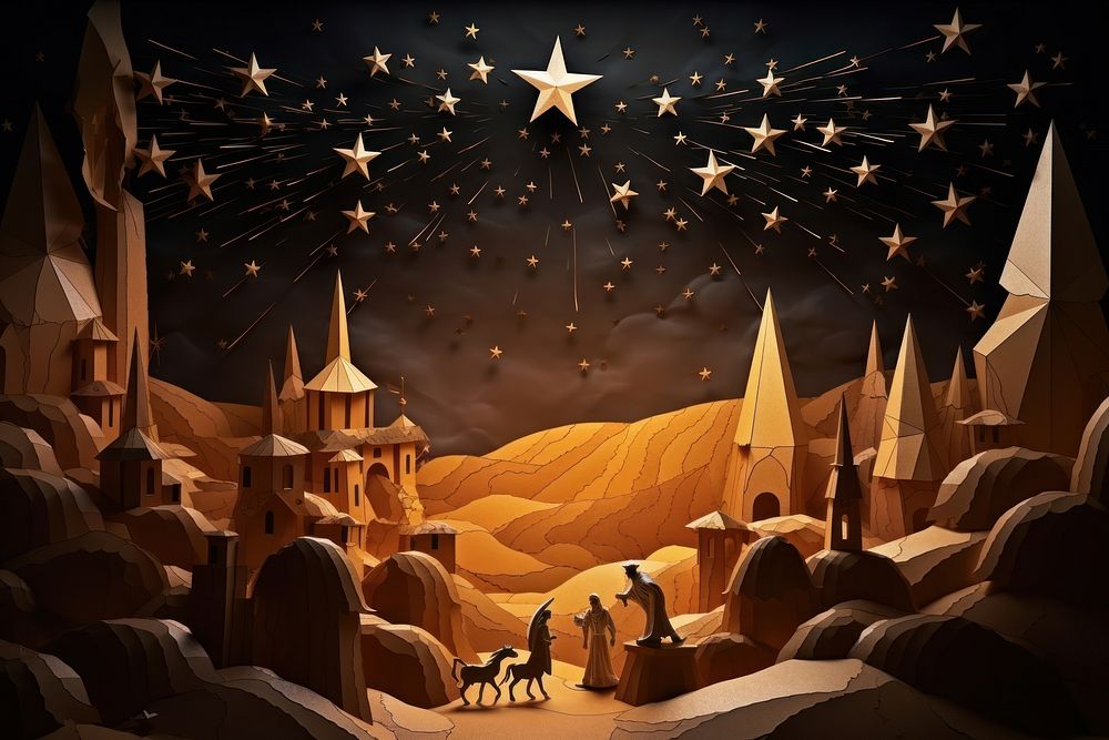 Nativity Christmas nature star sky. AI generated Image by rawpixel.