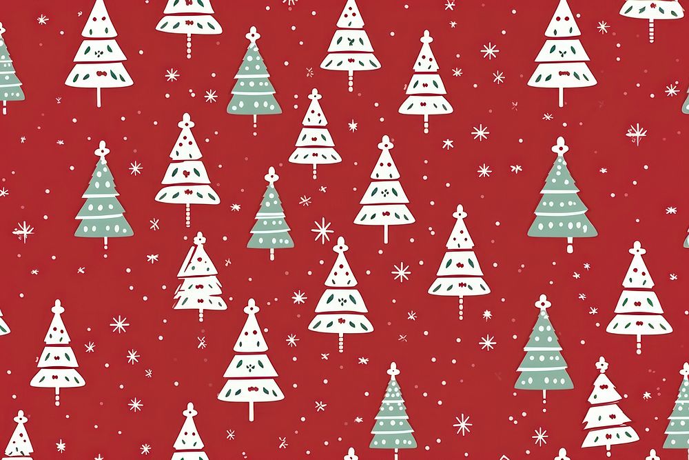 Christmas tree pattern backgrounds red. AI generated Image by rawpixel.