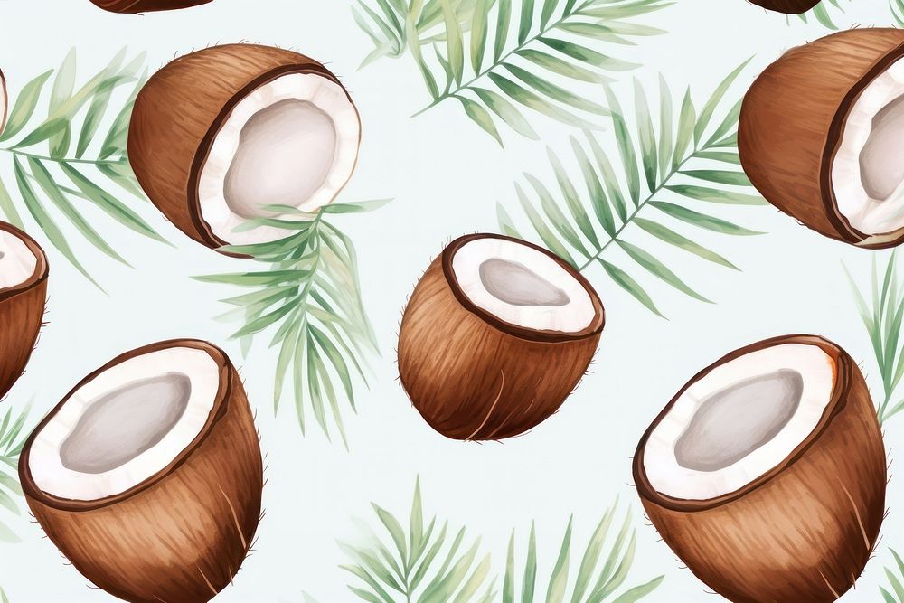 Coconut backgrounds pattern plant. AI generated Image by rawpixel.