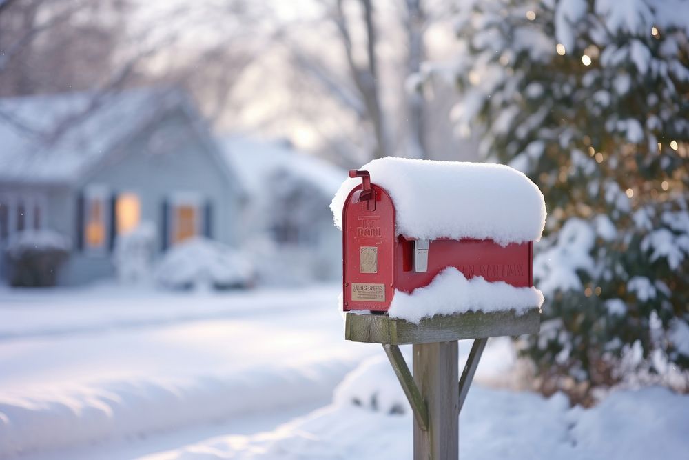 Snowy mail box mailbox postbox winter. AI generated Image by rawpixel.