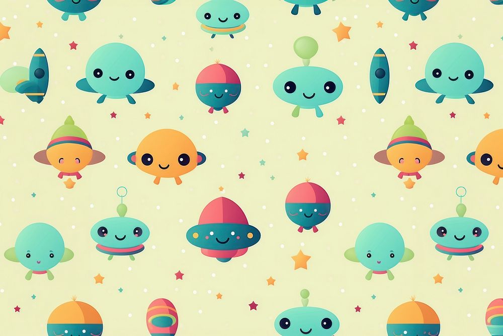 Cute alien pattern backgrounds paper. AI generated Image by rawpixel.