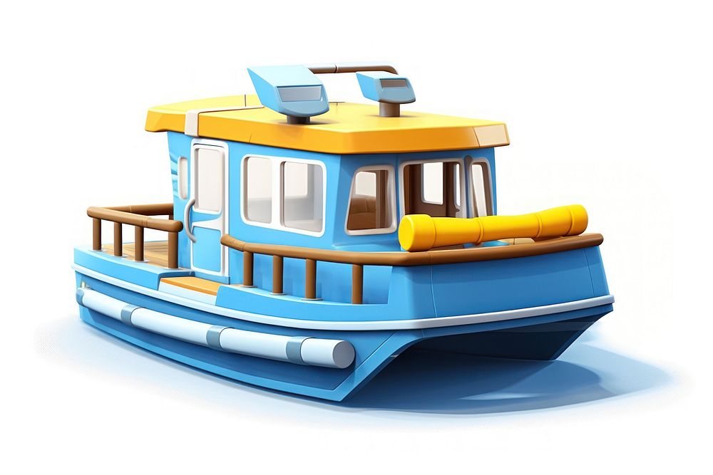 Pontoon boat vehicle white background transportation. AI generated Image by rawpixel.
