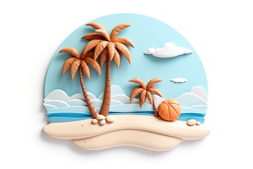 Sticker coconut beach food. AI generated Image by rawpixel.