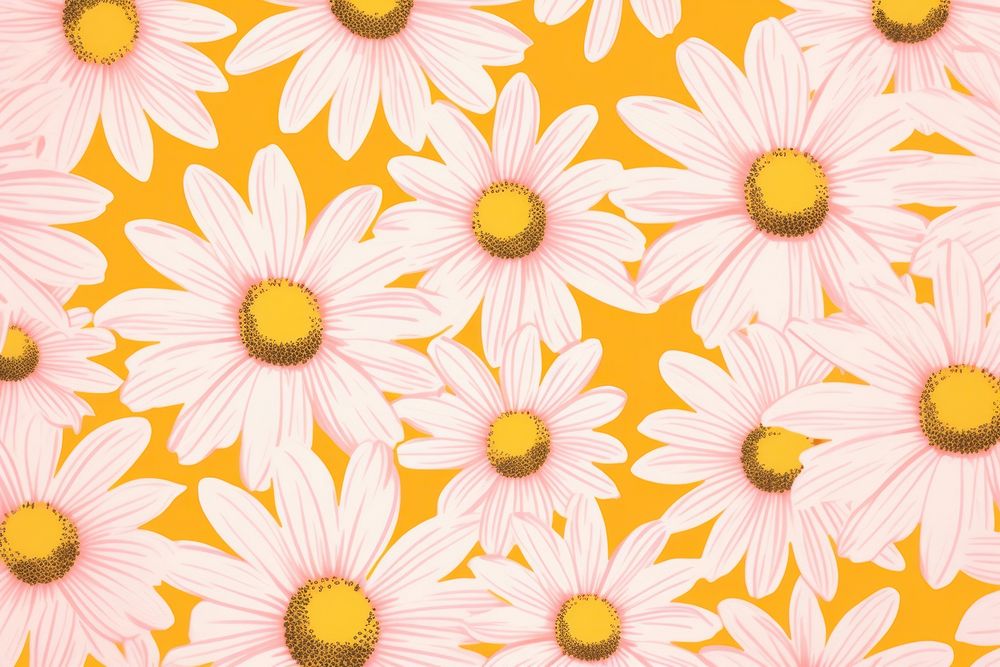 Daisy flowers backgrounds pattern petal. AI generated Image by rawpixel.