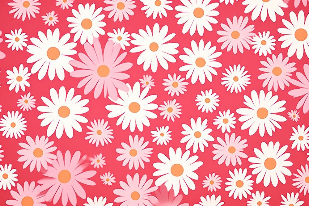 Daisy flowers backgrounds pattern plant. AI generated Image by rawpixel.