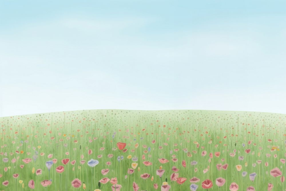 Flower field backgrounds grassland outdoors. AI generated Image by rawpixel.