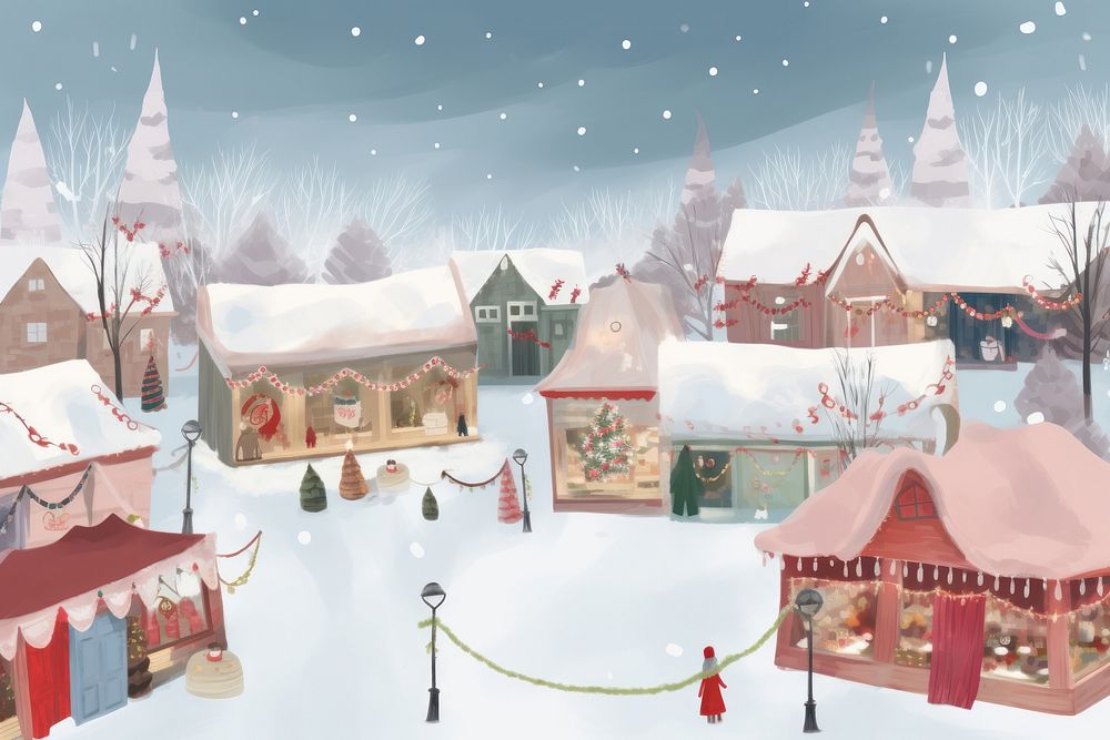 Christmas market christmas outdoors winter. AI generated Image by rawpixel.