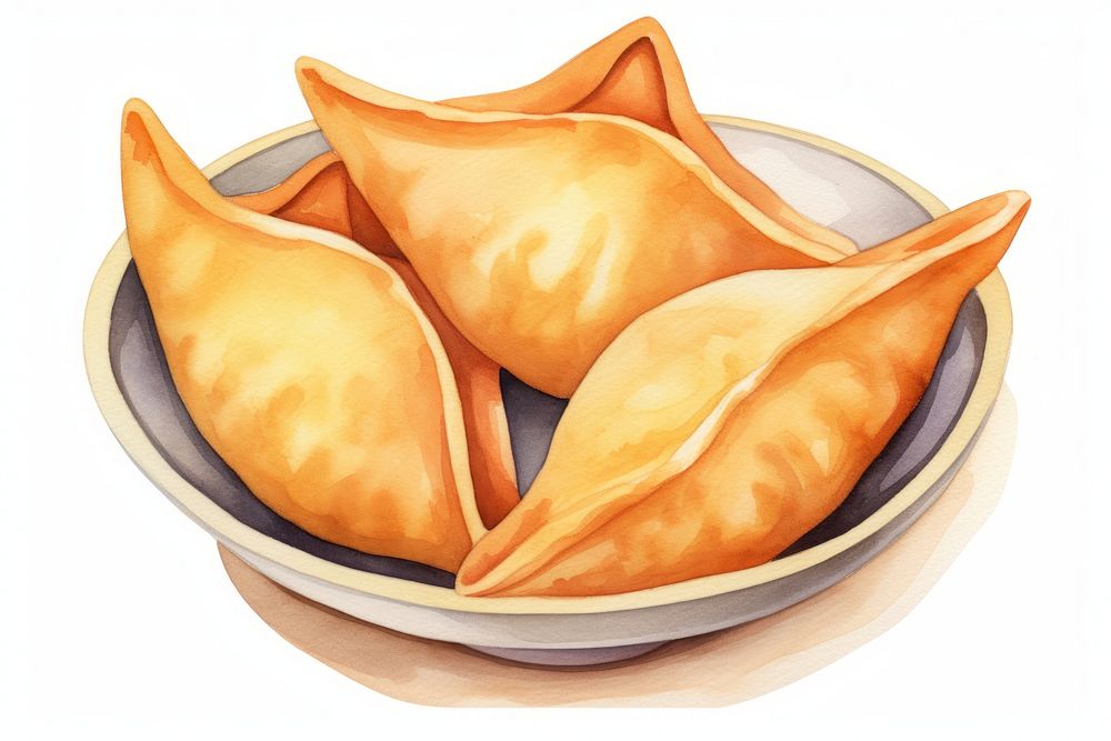 Chinese fortune cookies dumpling food white background. AI generated Image by rawpixel.