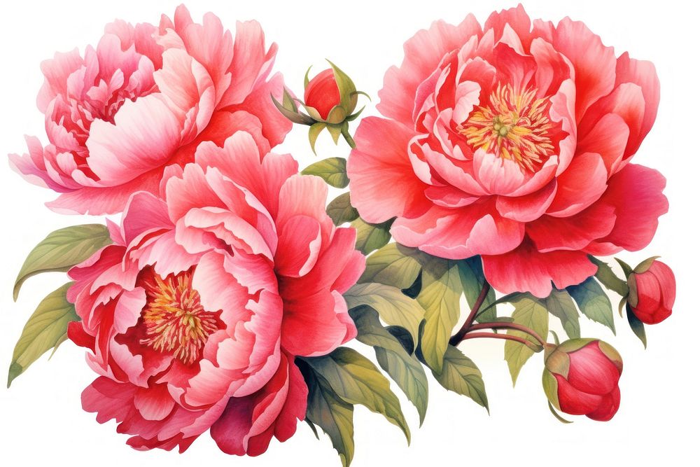 Peonies flower dahlia plant. AI generated Image by rawpixel.