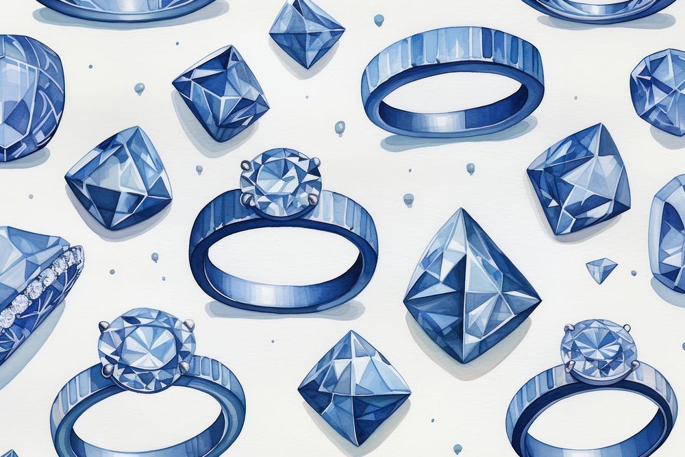 2 diamond rings gemstone jewelry pattern. AI generated Image by rawpixel.