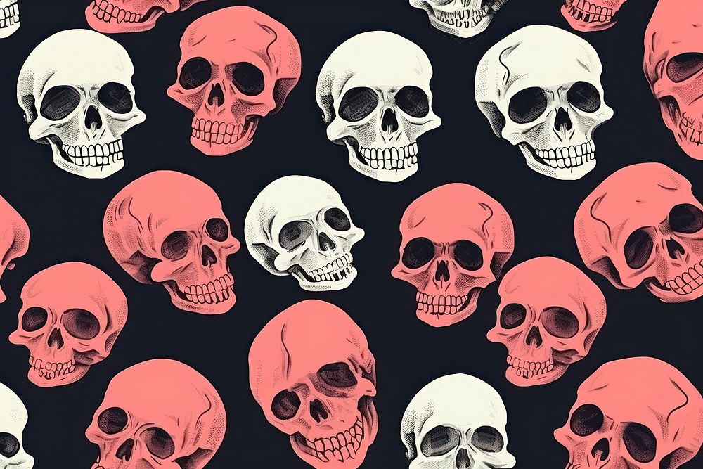 Human skull backgrounds pattern human. AI generated Image by rawpixel.