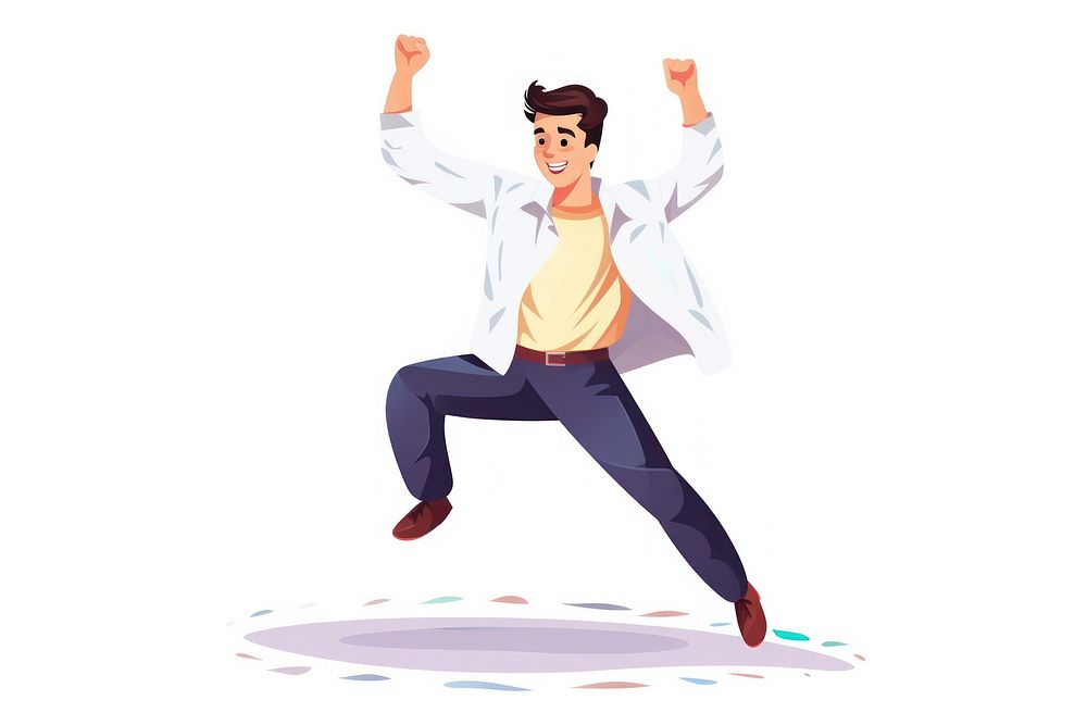 Cartoon dancing adult white background. AI generated Image by rawpixel.