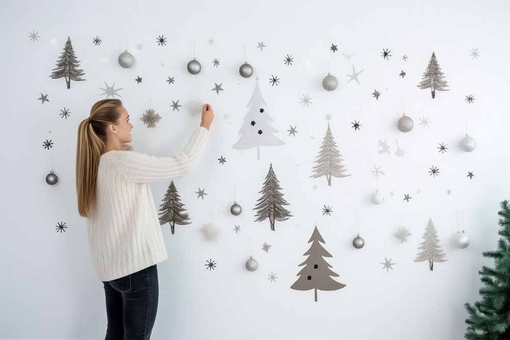 Decorate christmas festive female adult wall. AI generated Image by rawpixel.