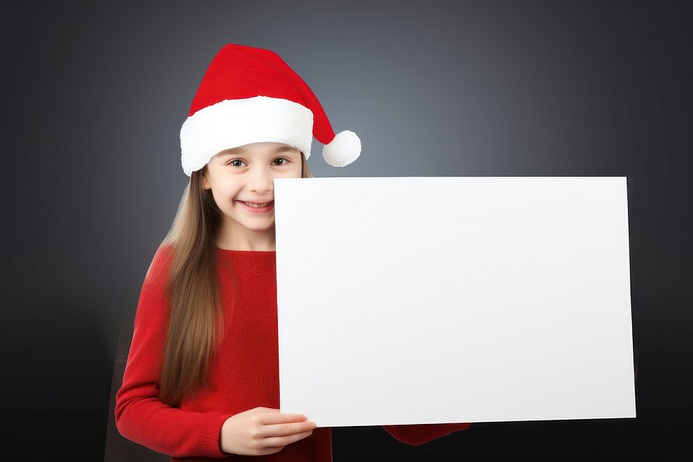 Santa hat portrait child happy. AI generated Image by rawpixel.