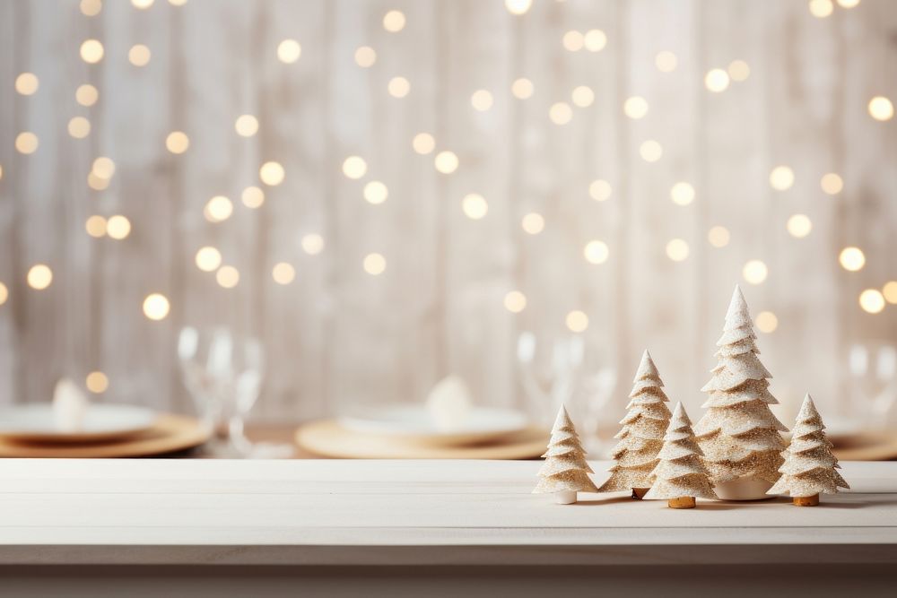 Christmas Tree decoration christmas table. AI generated Image by rawpixel.