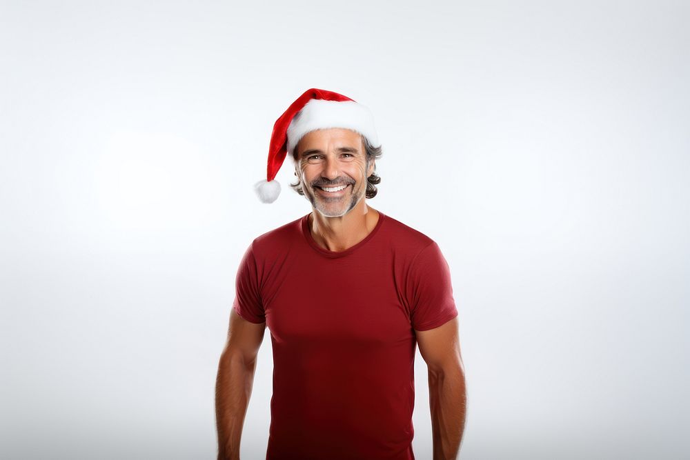 Santa Claus hat portrait t-shirt smiling. AI generated Image by rawpixel.