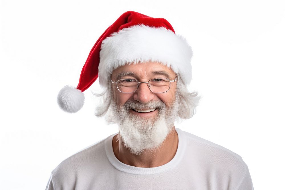 Santa Claus hat christmas glasses smiling. AI generated Image by rawpixel.