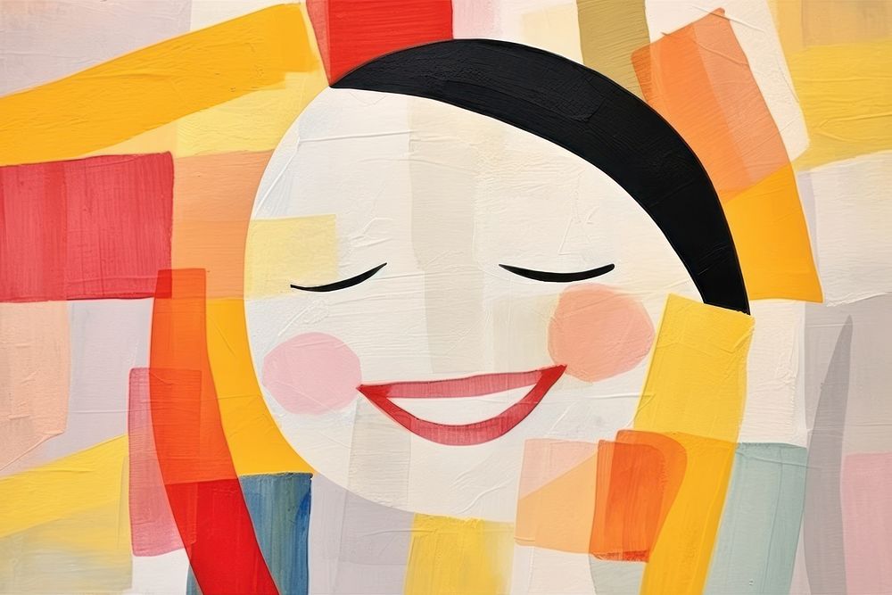 Baby girl laughing art painting craft. AI generated Image by rawpixel.