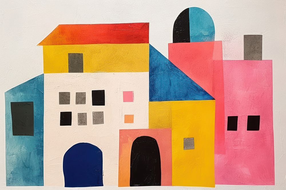 Cartoonish house painting architecture creativity. AI generated Image by rawpixel.