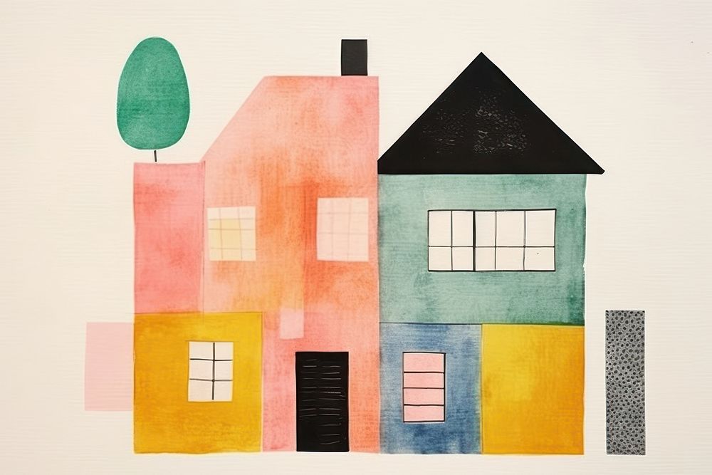 Cartoonish house painting architecture creativity. AI generated Image by rawpixel.