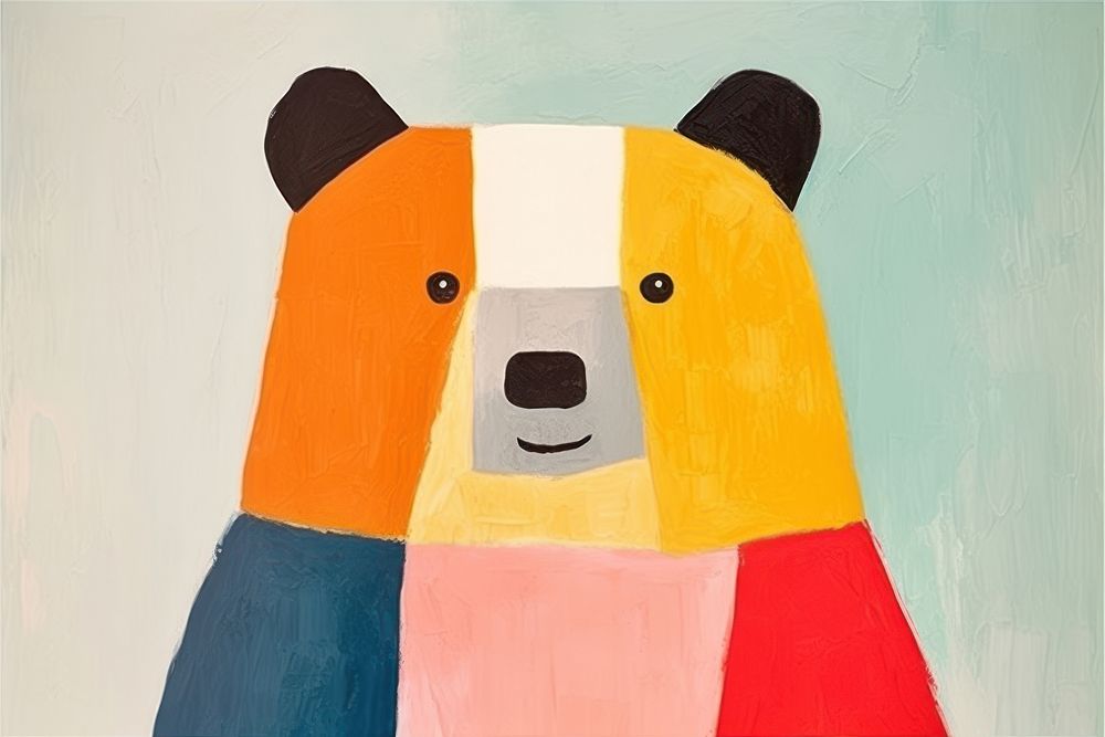 Cuddly bear art painting anthropomorphic. AI generated Image by rawpixel.