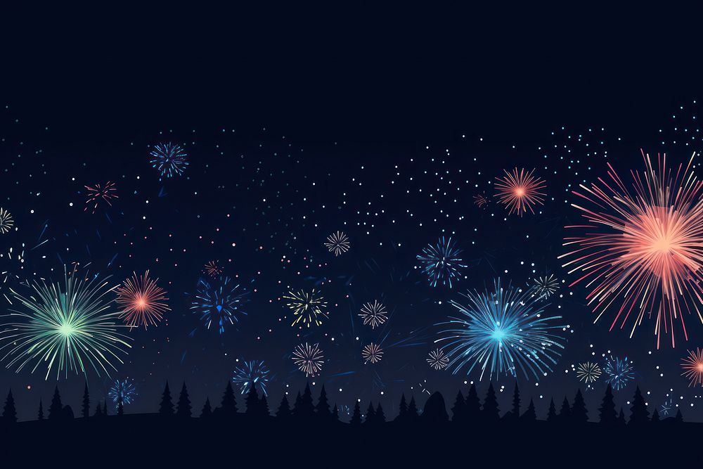 Fireworks night outdoors nature. AI generated Image by rawpixel.