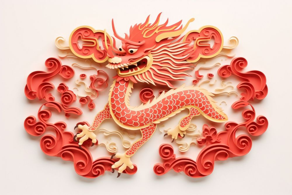 Chinese new year dragon craft representation. AI generated Image by rawpixel.